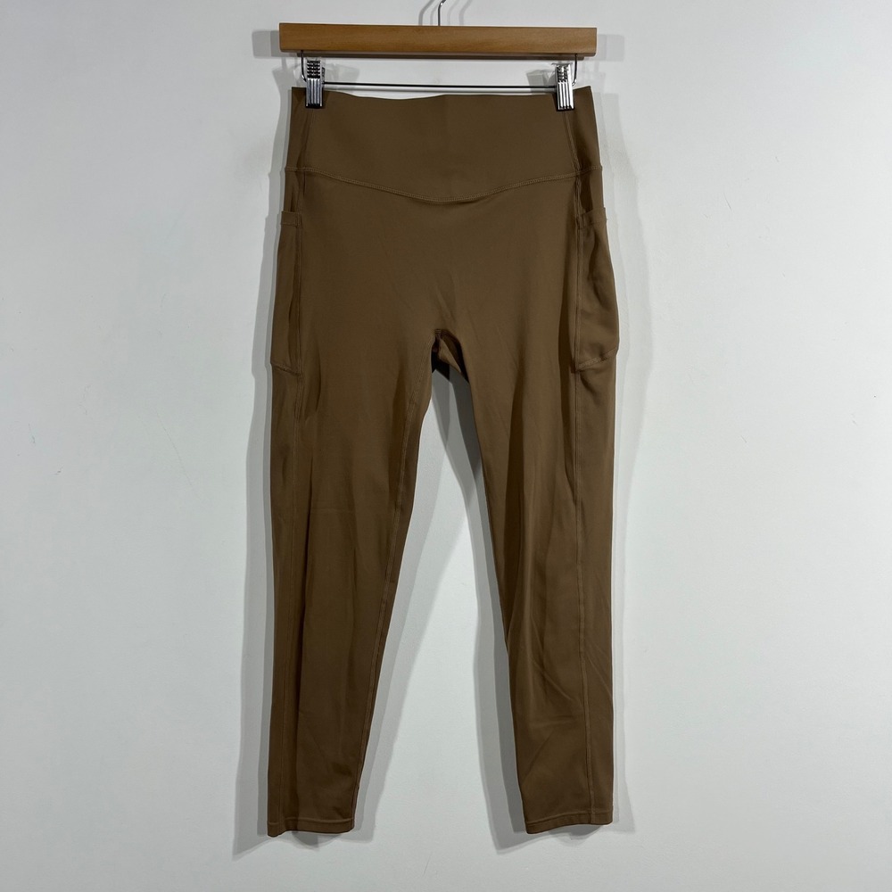 Woobilly Athleisure Sporty High Waisted Leggings Brown Yoga Pants Womens Large